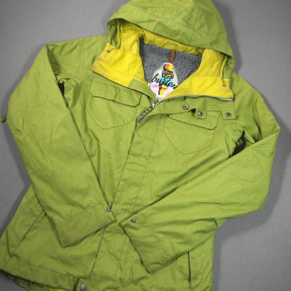 Y2K Burton Snowboard Dryride Sherpa Lined Hooded Women Jacket S Tech Performance